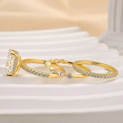 Radiant Cut 3PC Wedding Ring Set