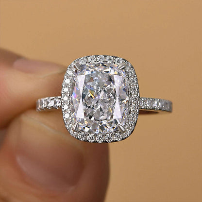 Luxurious Halo Cushion Cut Engagement Ring