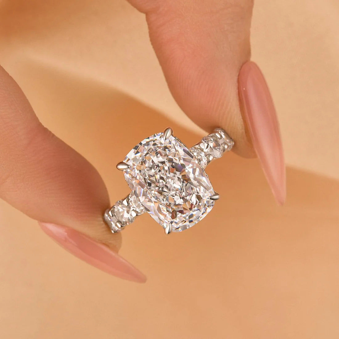 Gorgeous Elongated Cushion Cut Engagement Ring
