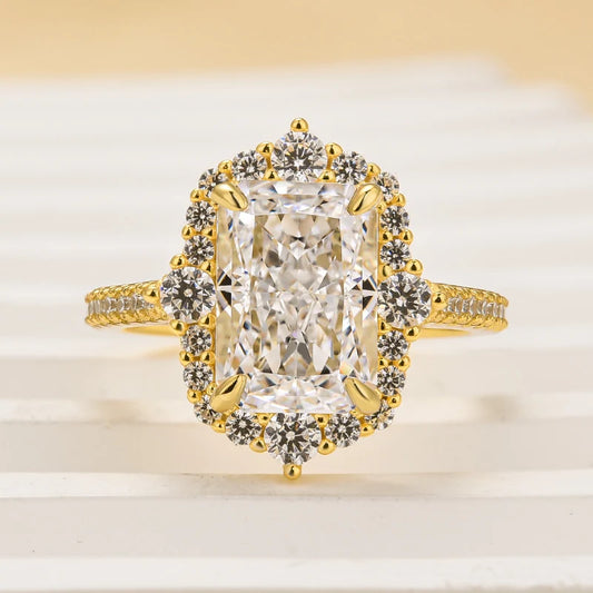 Gorgeous Halo Radiant Cut Engagement Ring