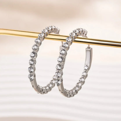 Sparkle Round Cut Hoop Earrings
