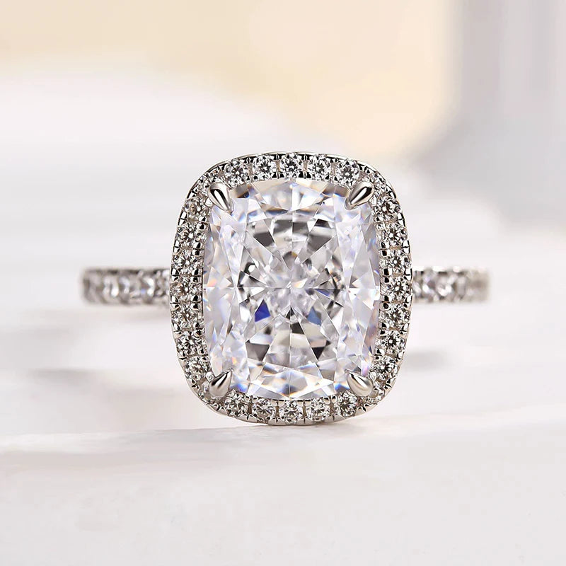 Luxurious Halo Cushion Cut Engagement Ring