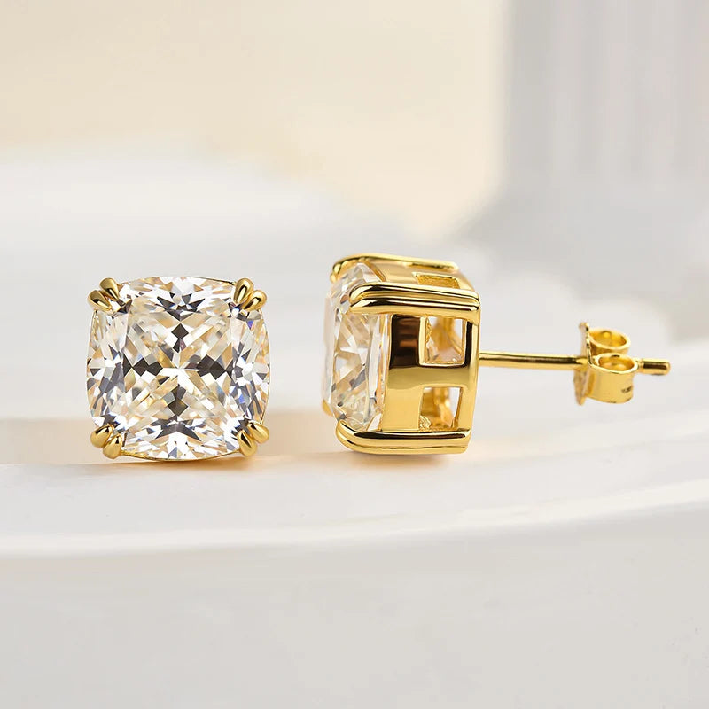 Cushion Cut Stud Earrings For Women