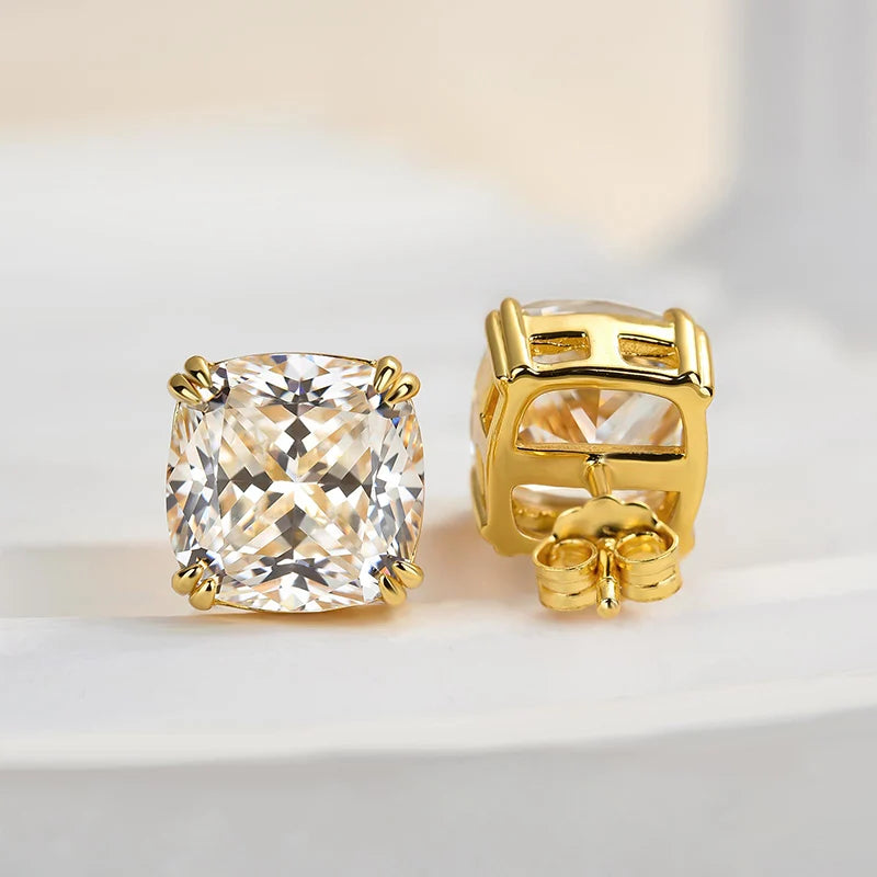 Cushion Cut Stud Earrings For Women