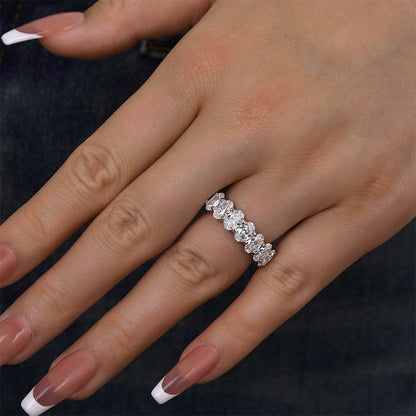 Oval Cut Eternity Wedding Band For Women