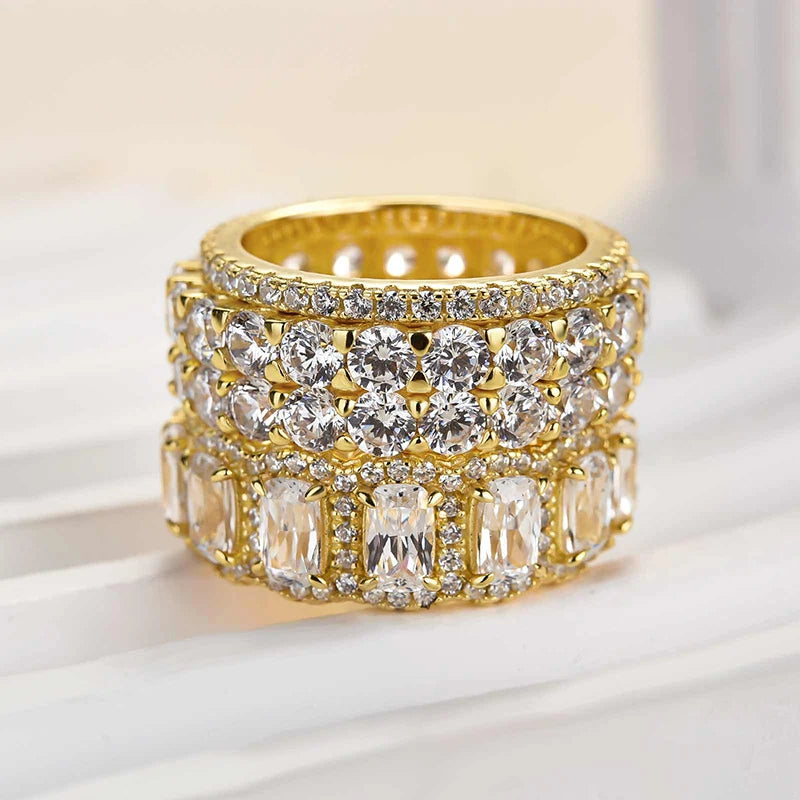 Cushion Cut 4PC Wedding Ring Set