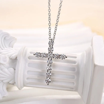 Sterling Silver Fashion Cross pendant Necklace