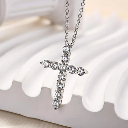Sterling Silver Fashion Cross pendant Necklace