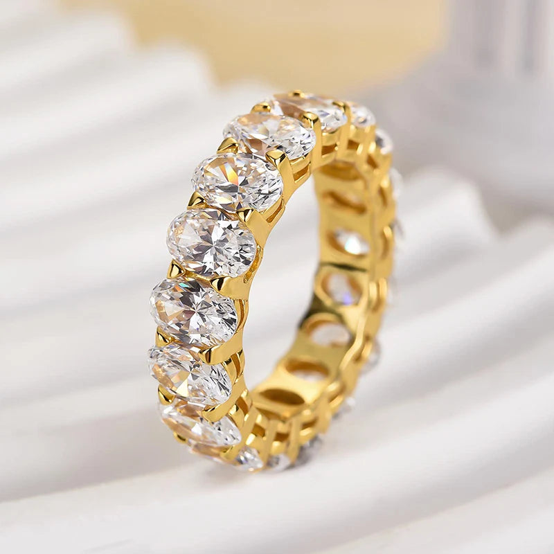 Oval Cut Eternity Wedding Band For Women