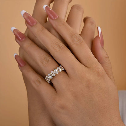 Oval Cut Eternity Wedding Band For Women