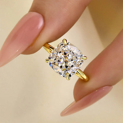 Cushion Cut Engagement Ring In Sterling Silver