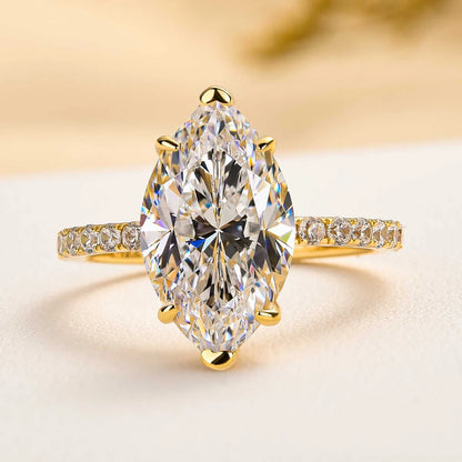 Marquise Cut Half Eternity Engagement Ring