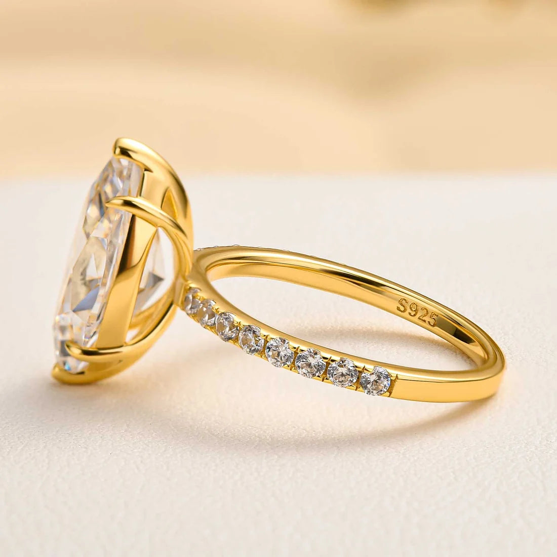 Marquise Cut Half Eternity Engagement Ring