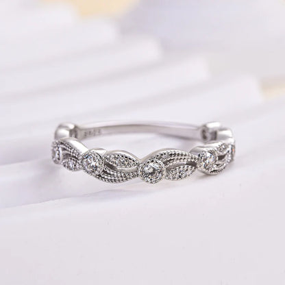 Vintage Leaf & Vine Art Deco Wedding Ring