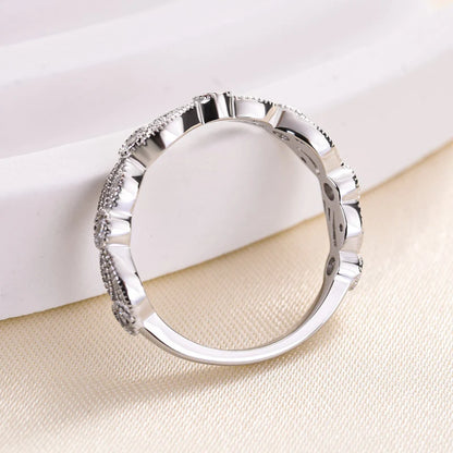 Vintage Leaf & Vine Art Deco Wedding Ring