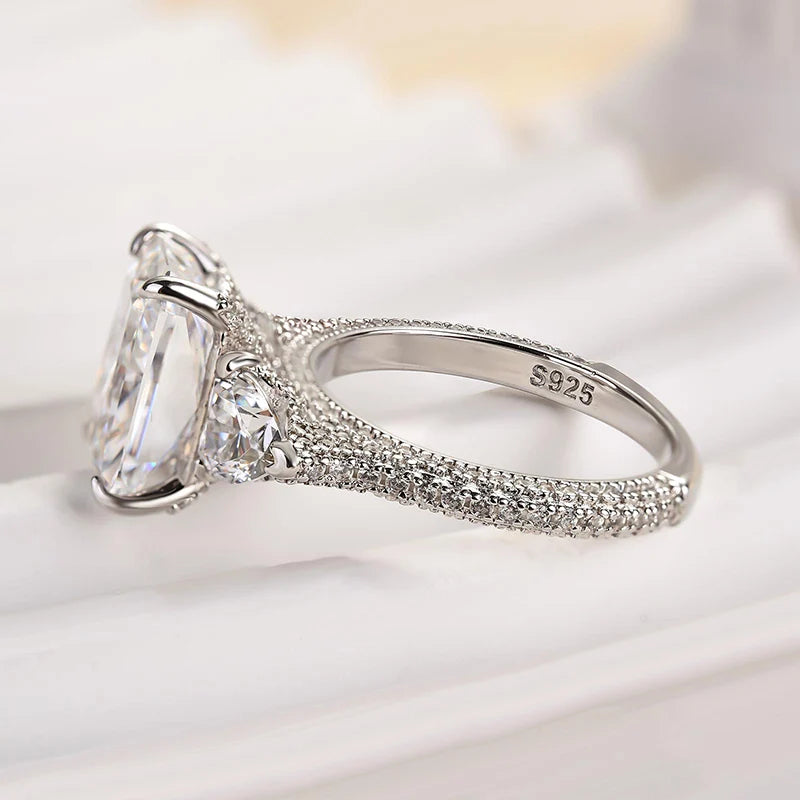 Radiant Cut Three Stone Engagement Ring