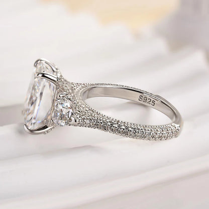 Radiant Cut Three Stone Engagement Ring