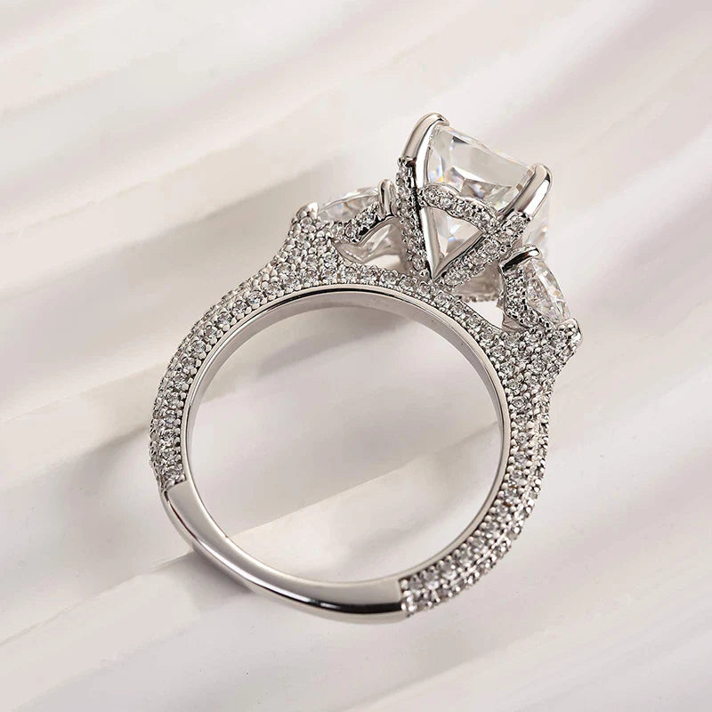 Radiant Cut Three Stone Engagement Ring