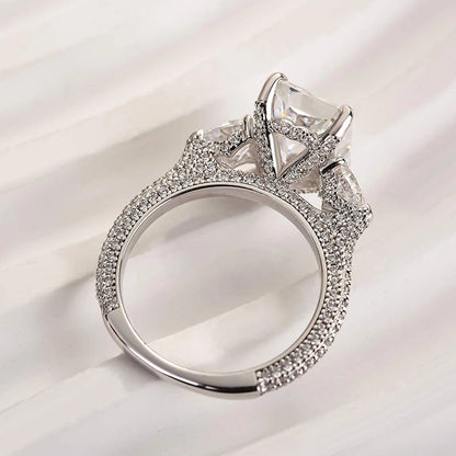 Radiant Cut Three Stone Engagement Ring