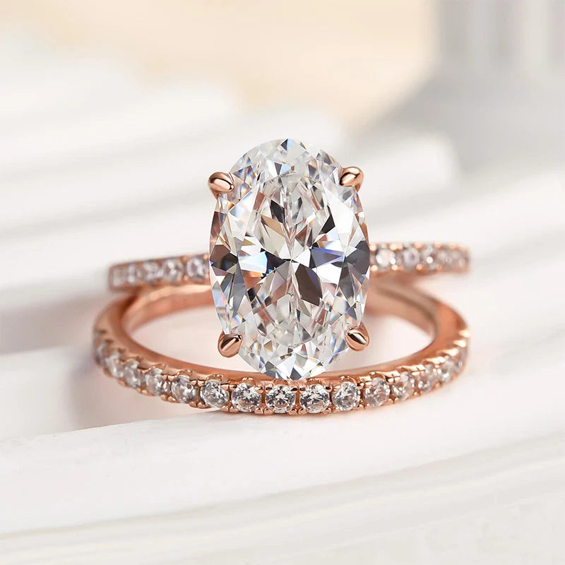 Oval Cut Wedding Ring Set