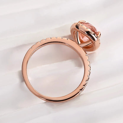 Rose Gold Halo Pear Cut Ring