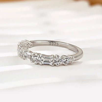 Yellow Gold Emerald & Round Cut Wedding Ring