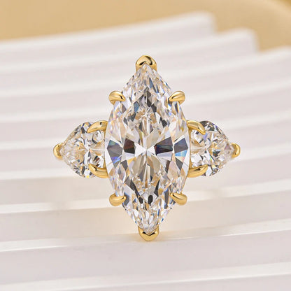 Marquise Cut Three Stone Engagement Ring