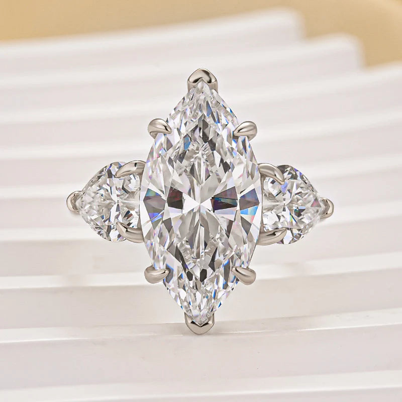 Marquise Cut Three Stone Engagement Ring