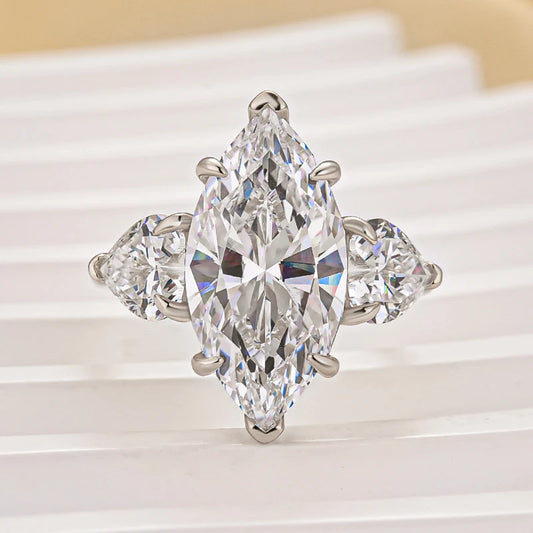 Marquise Cut Three Stone Engagement Ring