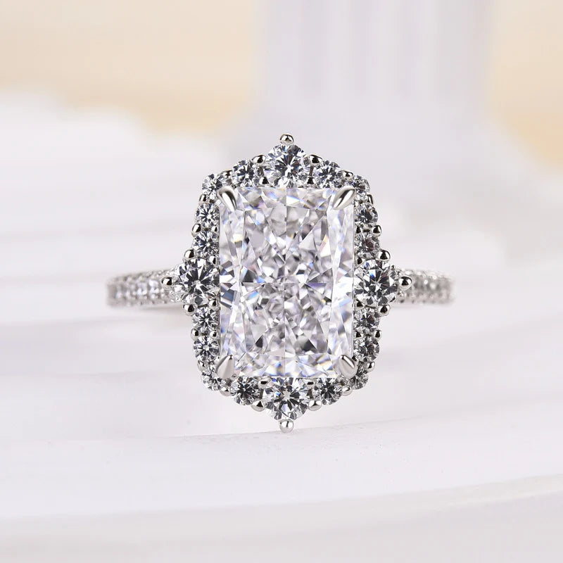 Gorgeous Halo Radiant Cut Engagement Ring