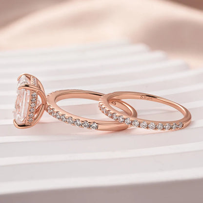 Moissanite Radiant Cut Wedding Ring Set