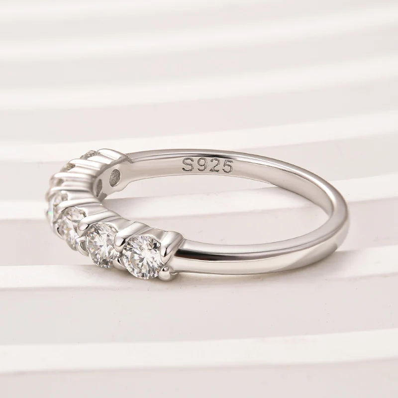 Moissanite Round Cut Stackable Wedding Ring