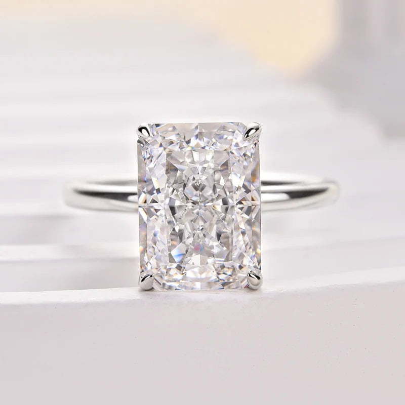 Radiant Cut Simulated Diamond Engagement Ring