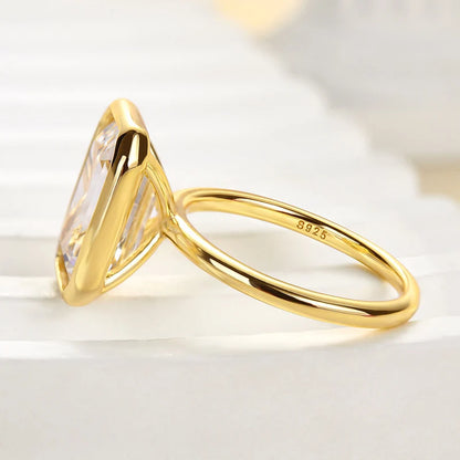 Emerald Cut Bezel Engagement Ring