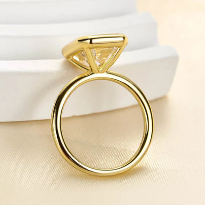 Emerald Cut Bezel Engagement Ring