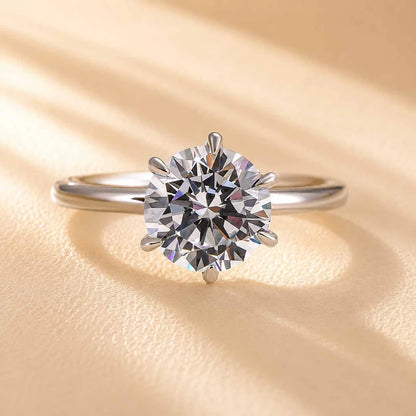 Round Cut Solitaire Engagement Rin