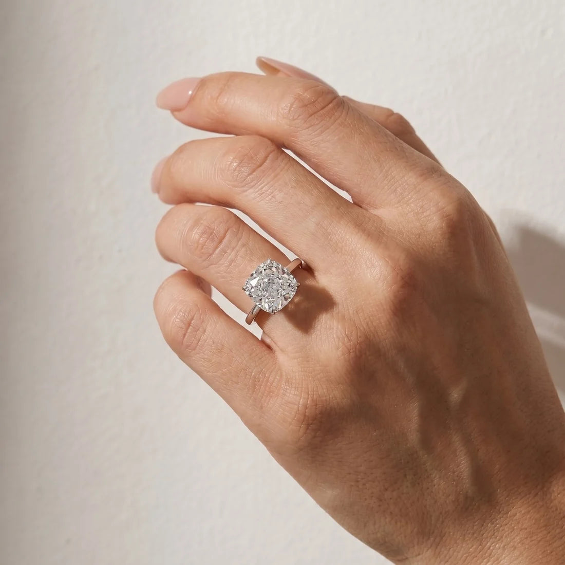 Cushion Cut Engagement Ring In Sterling Silver
