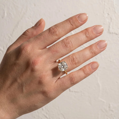 Cushion Cut Engagement Ring In Sterling Silver