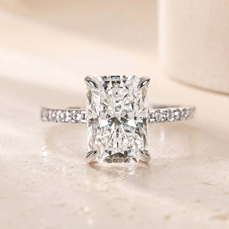 Moissanite Radiant Cut Engagement Ring