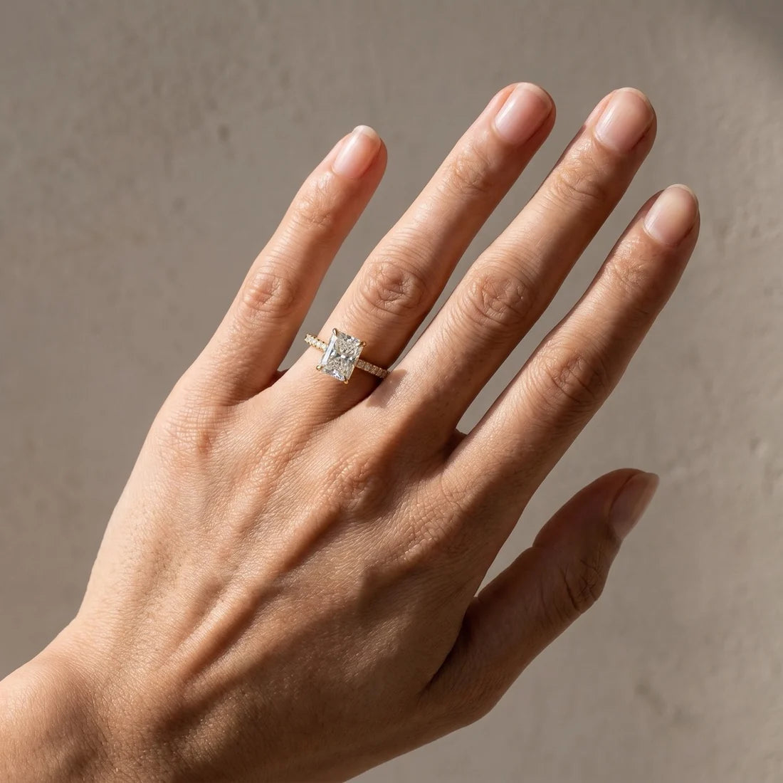 Moissanite Radiant Cut Engagement Ring