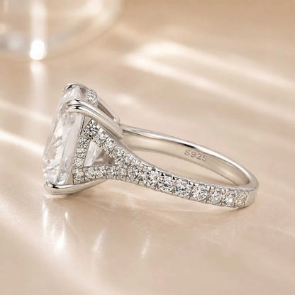 Split Shank Cushion Cut Engagement Ring