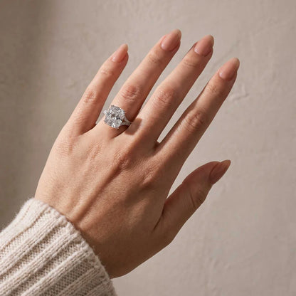 Split Shank Cushion Cut Engagement Ring