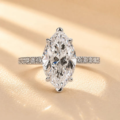 Marquise Cut Half Eternity Engagement Ring
