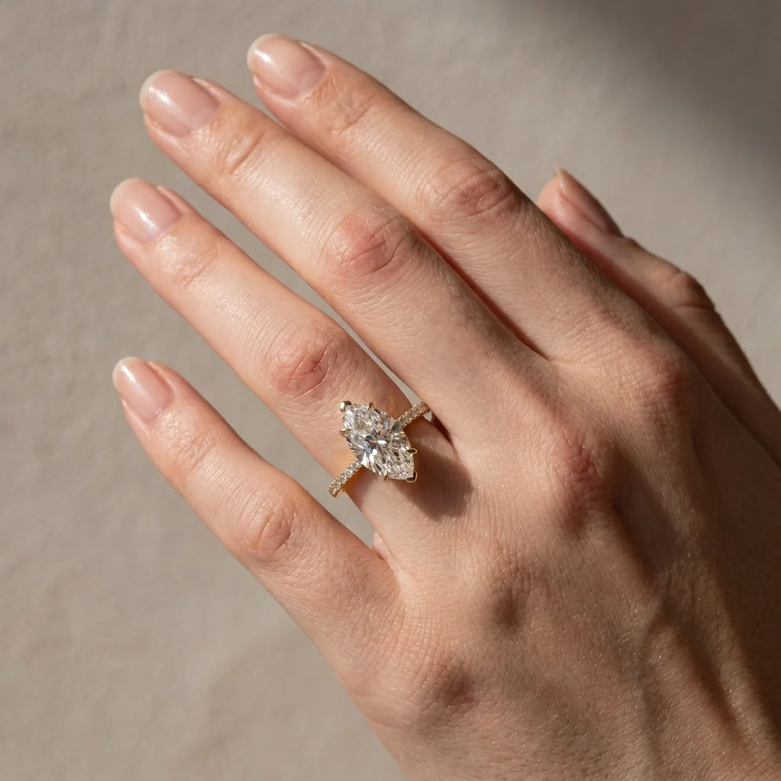 Marquise Cut Half Eternity Engagement Ring