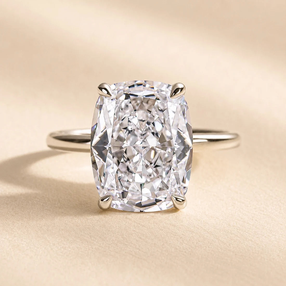 Sparkle Cushion Cut Engagement Ring for Women