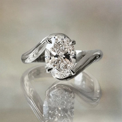 Unique Oval Cut Engagement Ring for Women
