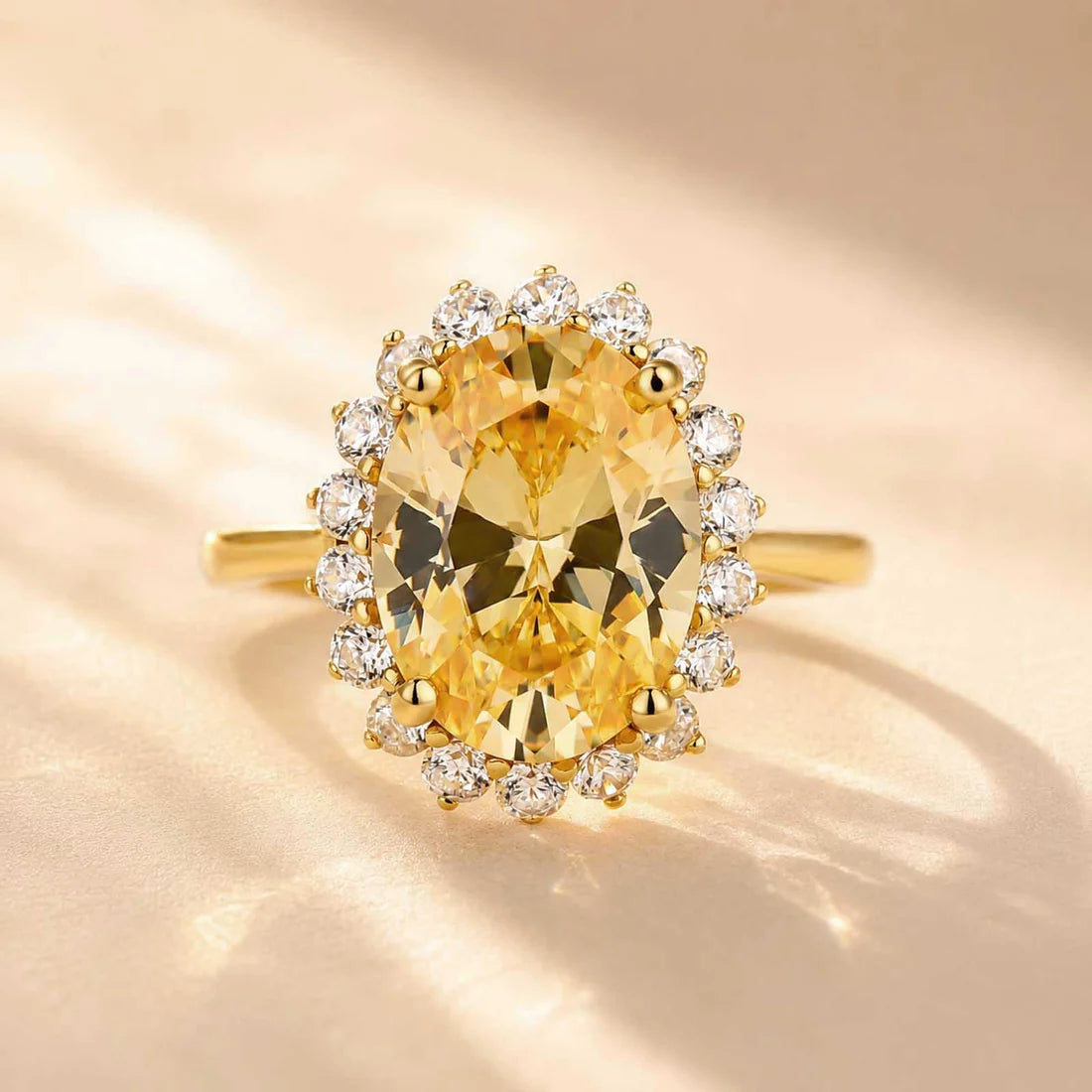 Oval Cut Halo Sapphire Ring