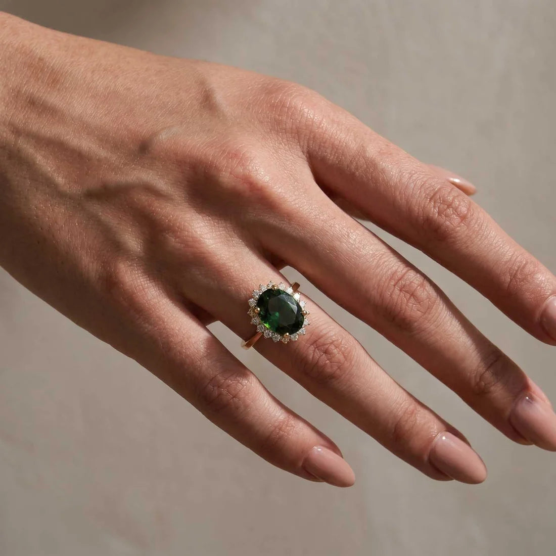 Oval Cut Halo Sapphire Ring