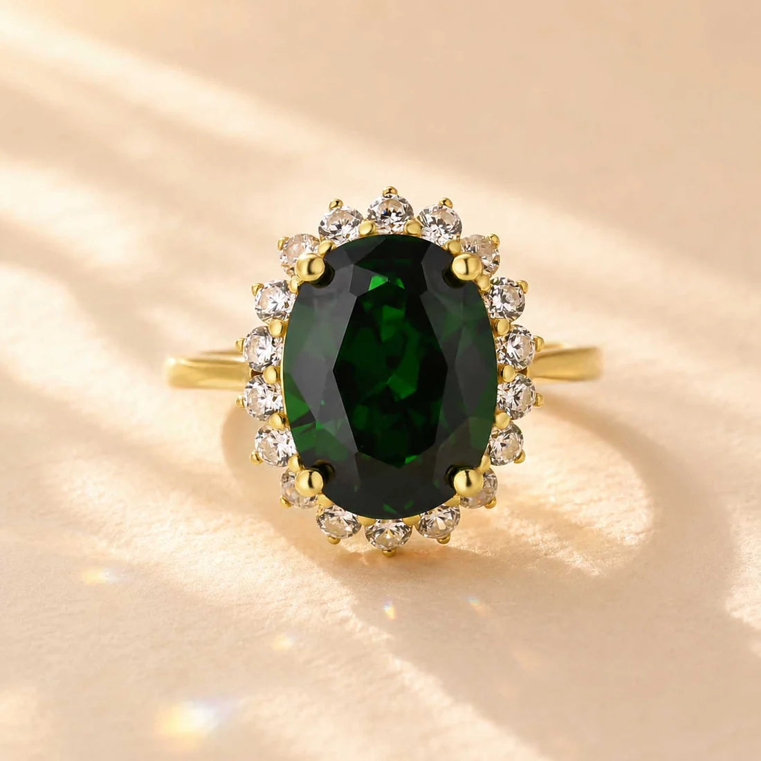 Oval Cut Halo Sapphire Ring