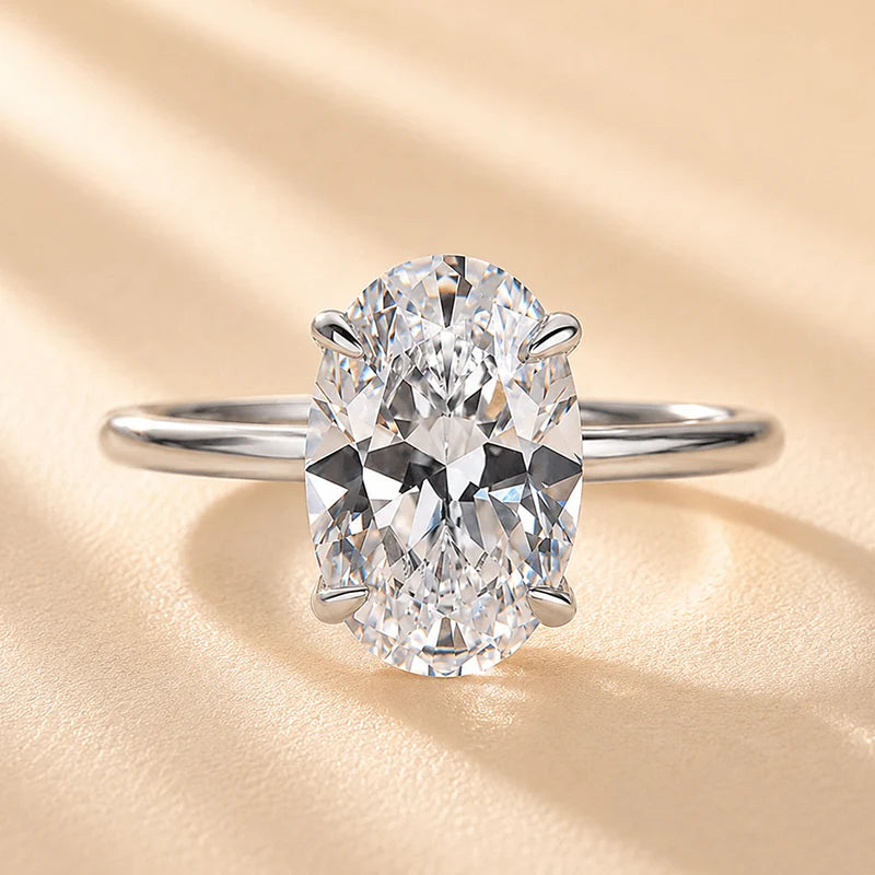 Oval Cut Hidden Halo Engagement Ring